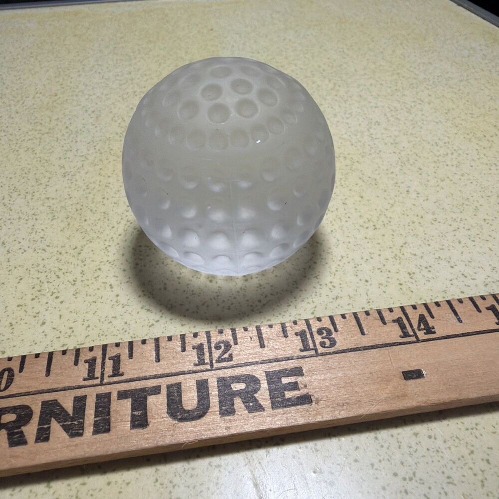 Frosted glass golf ball paperweight